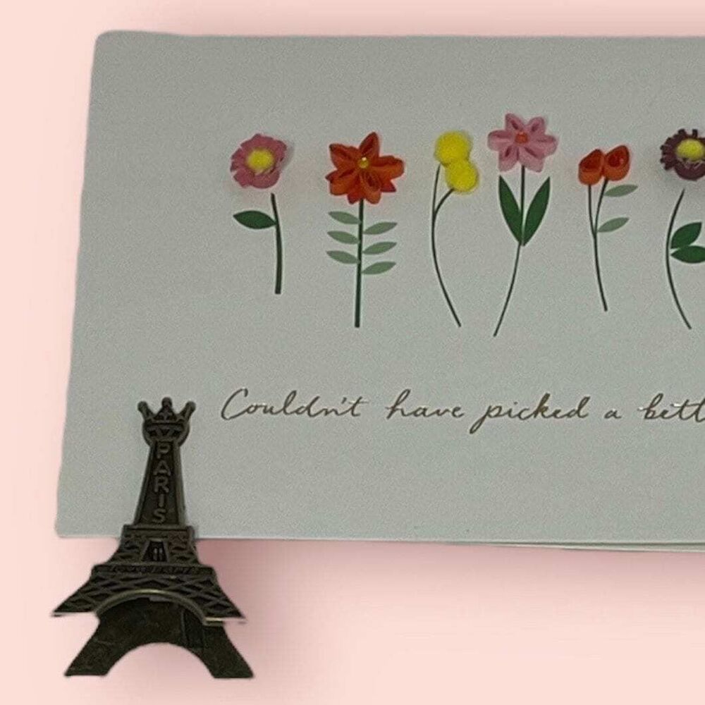 Eiffel Tower Memo Clips Set of 2- Paris Chic School Office Decor, Photo Holder, - Picture 5 of 5